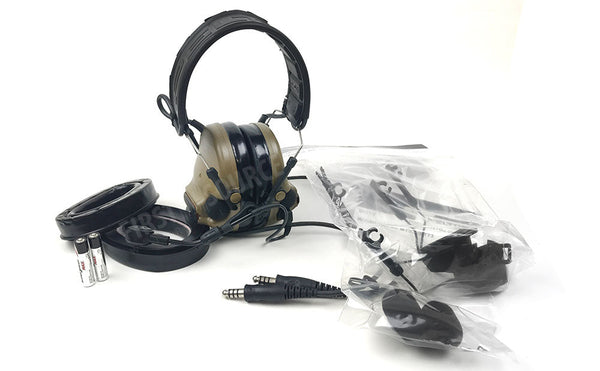 Coyote Brown 3M Peltor Comtac VI NIB Dual Comm Headset - First Source Wireless