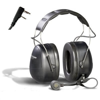 3M PELTOR MT Series 2-Way Comm Headset Headbnd, Direct wired headset for KENWOOD TK220/320 MT7H79A-C0046 - First Source Wireless
