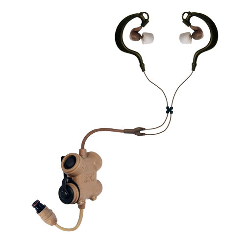 Silynx Clarus XPR Kit: Clarus XPR Control Box, Fixed Dual In-Ear Headset, MBITR/PRC17/152