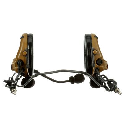 3M PELTOR ComTac V Headset MT20H682BB-19 CY, banda para el cuello, cable dual, micrófono dinámico estándar, cableado NATO, Coyote
