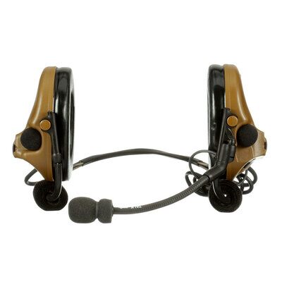 3M PELTOR ComTac V Headset MT20H682BB-47 CY, faixa de pescoço, cabo único, microfone dinâmico padrão, fiação NATO, coiote