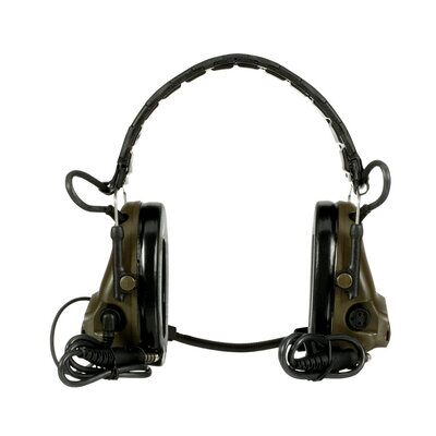 3M PELTOR ComTac V Headset MT20H682FB-19 GN, dobrável, cabo duplo, microfone dinâmico padrão, fiação NATO, verde