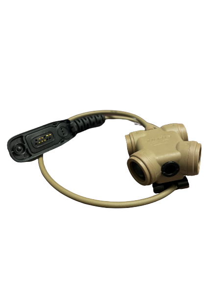Tactical Push to Talk Adapter with Motorola APX Connector for Use with 3M Peltor Comtac & Ops-Core Amp Headsets